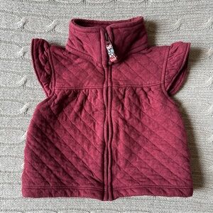 EUC Carter’s Baby Girl Sleeveless Vest, Quilted Burgundy, 6 Months